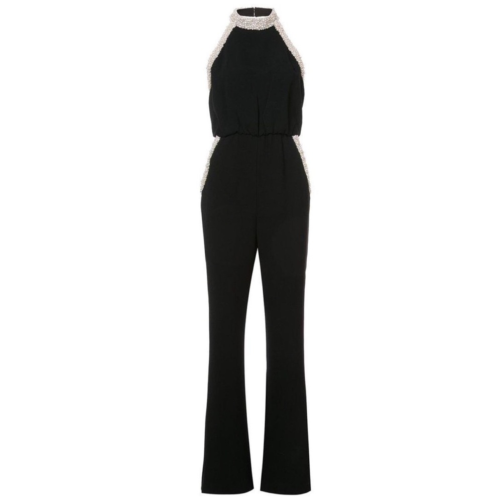 Moonlite M Elegant Black Jumpsuit with Silver Accents